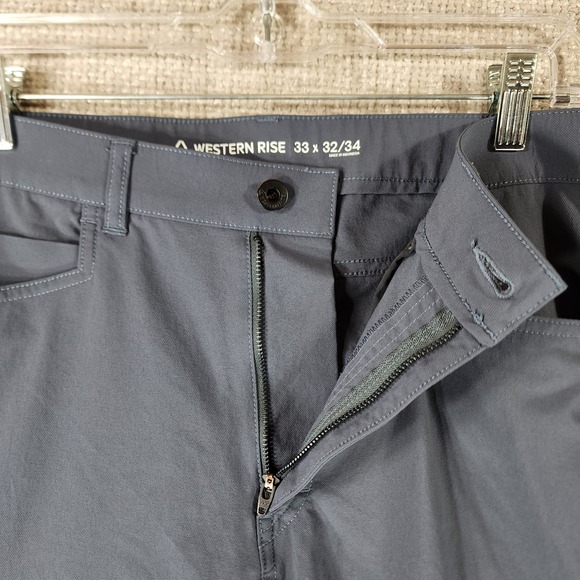 Western Rise Evolution Pants Mens 33x32 Grey Technical Performance Stretch - Picture 12 of 15